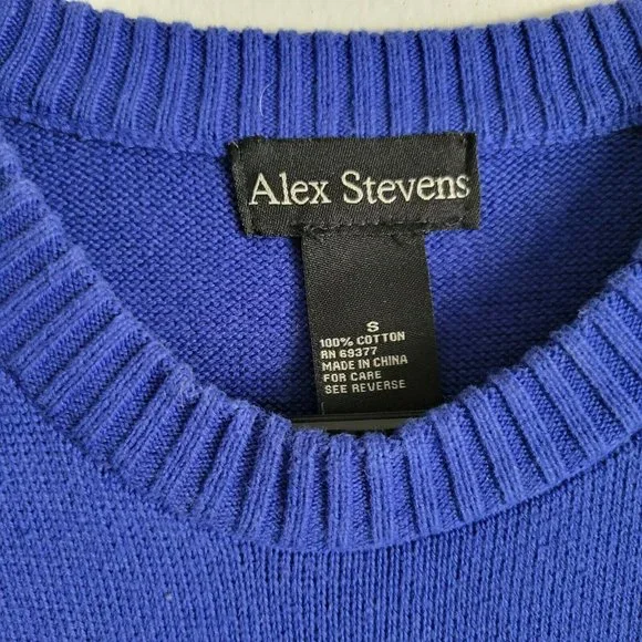 Alex Stevens Ugly Sweater Mens S Blue Dog Peeing on Snowman Christmas Party - Picture 5 of 7